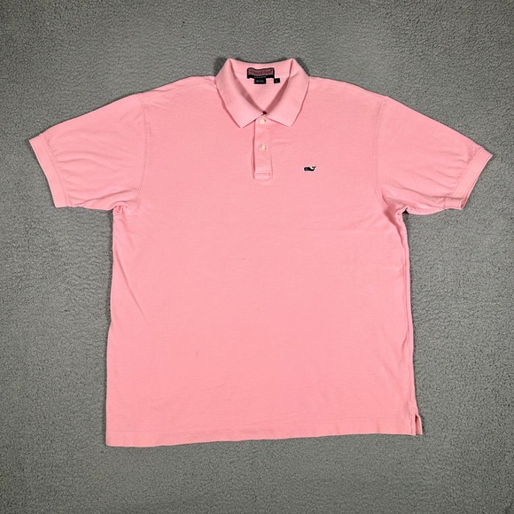 Vineyard Vines Shirt Mens Large Pink 100% Cotton‎ Knit Polo Casual Preppy Logo - Picture 2 of 11